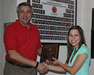 Alpha Pi Mu award Dr. Don Taylor (left) and Megan Dierolf (right)
