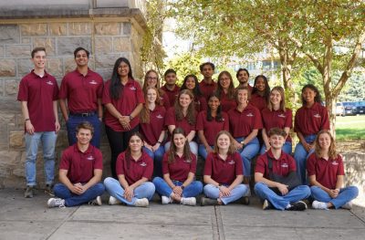 ISE ambassadors group photo outside Durham Hall during fall 2024