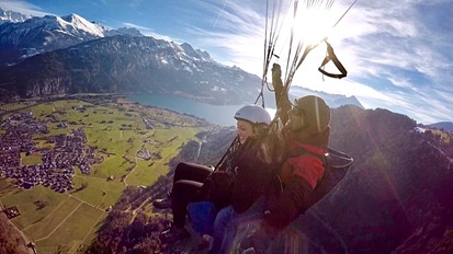 Paragliding in Interlaken, Switzerland (February 2017)