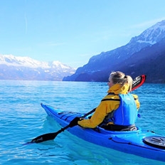Kayak tour, Lake Brienz, Switzerland (Feb 2017)