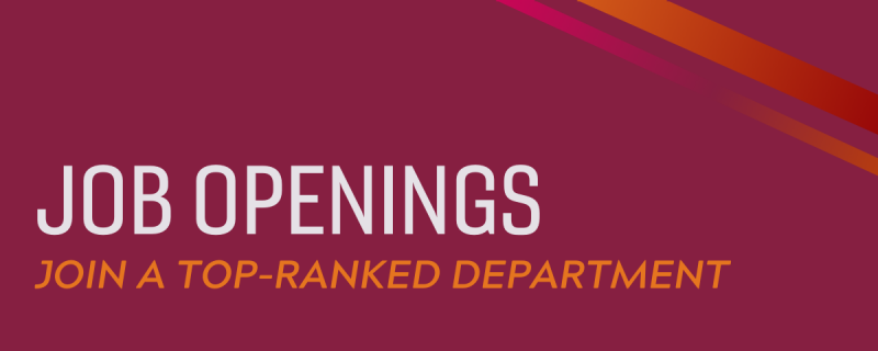 job openings. work with a top-ranked department. 